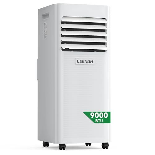 Klimaanlage Mobil 9000 BTU, LEENON Mobil Klimagerät 4 in 1 Kühlen Entfeuchten Ventilato& Schlafmodus, 2.6KW Mobile Klimaanlage mit Abluftschlauch,...