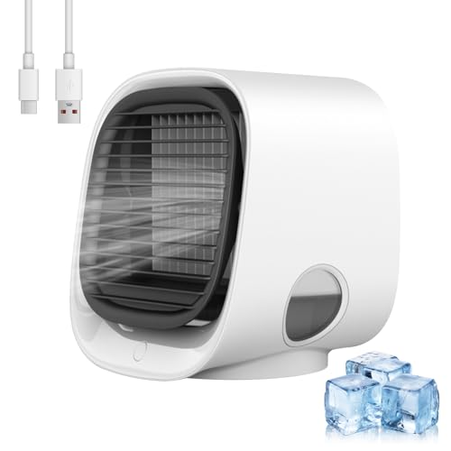 Aira Breeze Luftkühler, 2025 Mini Air Breeze Klimaanlage, 3 Geschwindigkeiten Einstellbare Tischventilator Mit WasserküHlung,USB-betriebener...