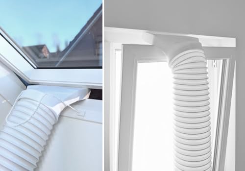 Fensteradapter (Fensterdüse) Auslass für mobile Klimageräte - geeignet für Dachfenster, Kippfenster, Schwingfenster und Fenster der Marken VELUX...