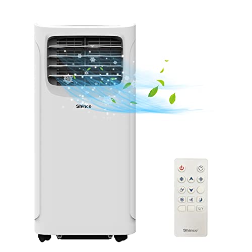 SHINCO Mobile Klimaanlage mit Abluftschlauch, 9000BTU, 2,6 kW, Kühlen&Ventilieren&Entfeuchten, Mobiles Klimagerät mit Schlafmodus, Raumgröße bis...