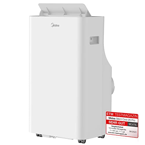 Midea Mobiles Klimagerät Silent Cool 26 Pro, 9000 BTU 2,6kW, Kühlen&Ventilieren&Entfeuchten, Raumgröße bis 88m³(33㎡), Mobile Klimaanlage mit...