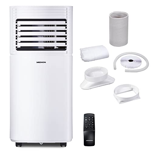 MEDION mobile Klimaanlage (inkl. Fenster-Kit, leise, 3in1, Klimagerät, Kühlen Entfeuchten und Ventilieren, Staubfilter, geeignet für bis zu 25qm,...