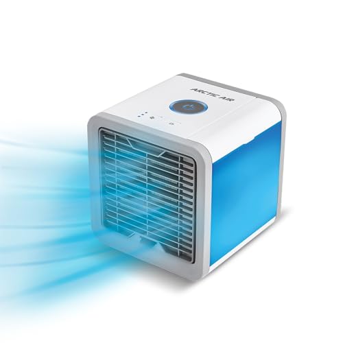 LIVINGTON Arctic Air – Luftkühler mit Verdunstungskühlung – Mobiles Klimagerät mit 3 Stufen & 7 Stimmungslichtern – Mini Klimagerät,...