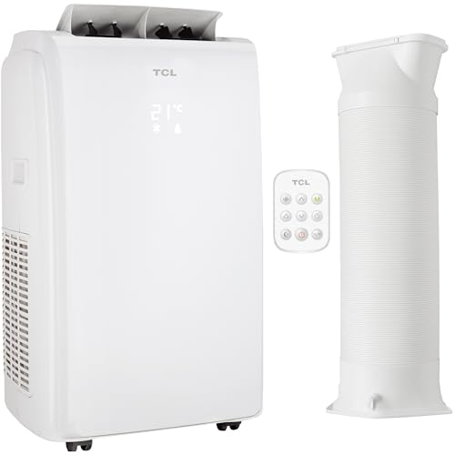 TCL Mobiles Klimagerät 9000 BTU (2,6kW) TAC-09CPB-KW LED-Display, Fernbedienung, Schlafmodus, 3 Geschwindigkeiten, Für Räume bis 26m², 3 in 1:...