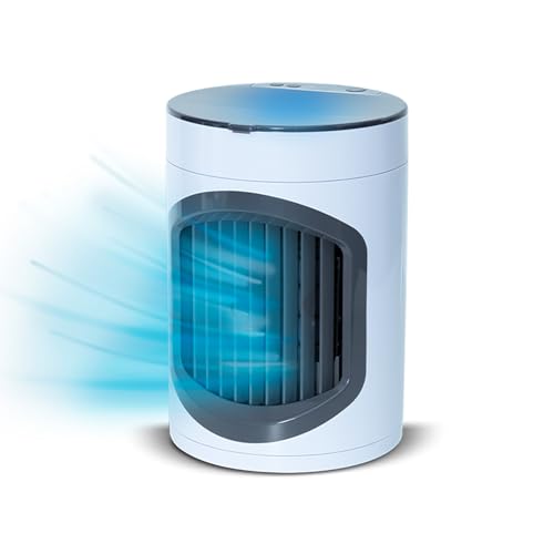 LIVINGTON SmartChill - Klimagerät mit Wasserkühlung - Tragbares Klimagerät mit 3 Stufen - kraftvoller Mini Luftkühler mit Tankvolumen für 12h...