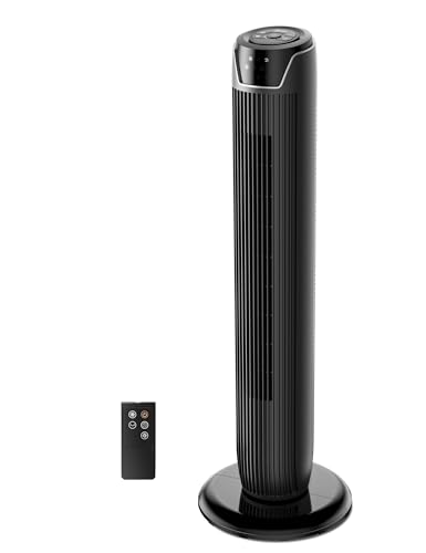 Midea FZ10-17JR Turmventilator Leise mit Fernbedienung 92CM, mobiler Lüfter,Ventilator Säulenventilator,7 Stunden Timer,3 Modi,3...