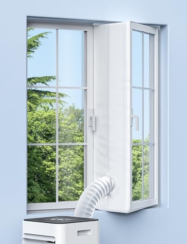 Klimaanlage Fensterabdichtung, Fensterabdichtung für Mobile Klimageräte, Wäschetrockner, Ablufttrockne, 400cm Hot Air Stop Geeignet für Fenster,...