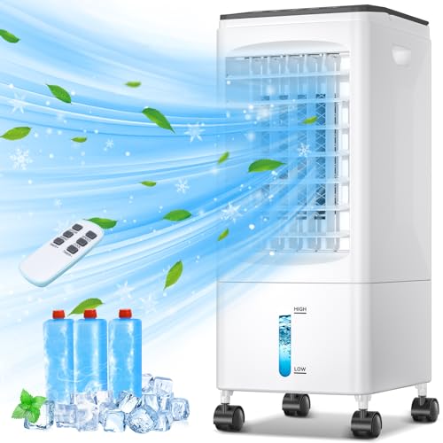 Klimaanlage Mobile Klimagerät Mobil Klimaanlage Ohne Abluftschlauch Luftkühler Ventilator mit Wasserkühlung 5.5L Wassertank Verdunstungskühler...