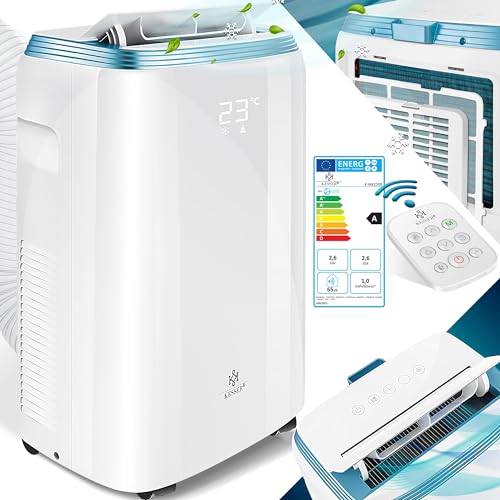 KESSER® Klimaanlage Mobil Klimagerät 4in1 kühlen, Luftentfeuchter, lüften, Ventilator - 9000 BTU/h 2.600 Watt 2,7KW - Klima, Fernbedienung und...