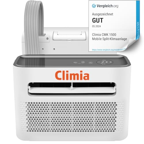 Climia CMK 1500 Note 'Gut' auf Vergleich org-Klimaanlage für Wohnwagen bis 15 qm, Split Klimaanlage für Wohnmobil Camping. 5000 BTU/h, Klimagerät...
