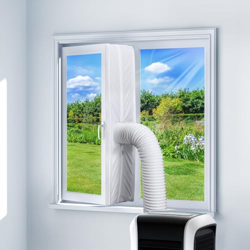 400cm Fensterabdichtung für mobile Klimaanlage & Ablufttrockner, Fensterdurchführung ohne Bohren, Abdichtung für Abluftschlauch, passend für...