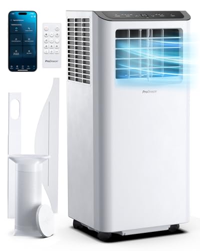 Pro Breeze 12000 BTU Mobile Klimaanlage (Räume bis 50㎡) – Klimaanlage mobil mit App-Steuerung, Timer & LED-Display – inkl. Fensterabdichtung &...