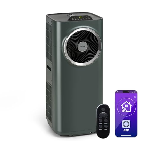 Klarstein Kraftwerk Smart 10K Mobiles Klimagerät – 10000 BTU, 29-49 m², App & Alexa Steuerung, 3-Stufen Ventilator, 23 l/h Entfeuchtung, Leise,...