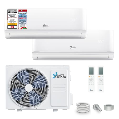 Kältebringer Multisplit Klimaanlage 2 Innengeräte - 18000 BTU - 5,3 kW - Inverter Klimagerät mit Heizfunktion, WiFi und App - sehr leise &...