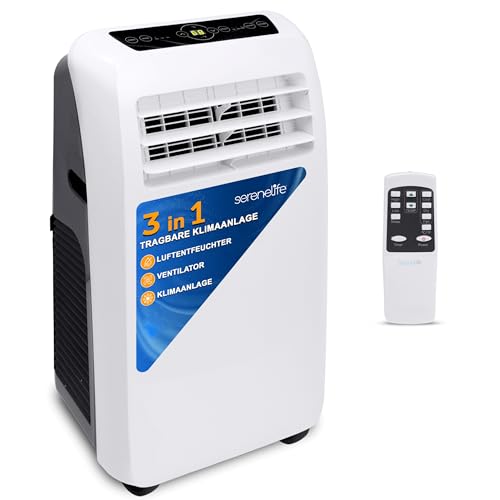 SereneLife Klimaanlage- 9000BTU, Mobiles Klimagerät- mit Abluftschlauch, 3-in 1- Air Conditioner- Ventilator, Luftkühler & Luftentfeuchter,...