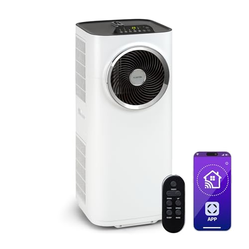 Klarstein Mobile Klimaanlage mit Abluftschlauch, 5-in-1 Klimagerät, Ventilator, Luftentfeuchter, Luftreiniger & Nachtmodus, App-Steuerung, Kleine &...