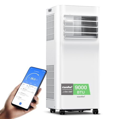 Comfee Mobiles Klimagerät Breezy Cool Pro 2.6,9000 BTU 2,6kW, Kühlen&Ventilieren&Entfeuchten,APP-Steuerung,Raumgröße bis 88m³(33㎡),Mobile...