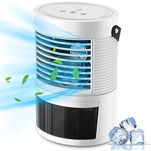 Tragbare Klimaanlage, leise, 3 Geschwindigkeitsstufen, LED, mobile Klimaanlage, Luftkühler, Mini-Klimaanlage mit Griff, Timer 2/4 Stunden für...
