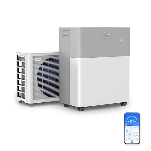 Midea Portasplit Klimaanlage, Mobile Wärmepumpe, Kühlen A++/Heizen A+, 12000 BTU 3, 5kW, für Räume bis zu 42 m² / 105 m³, nur 39 dB(A) im...