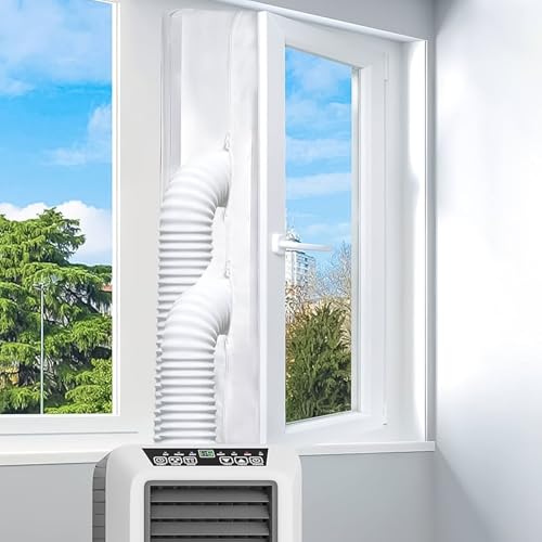 500 cm Fensterabdichtung für Mobile Klimaanlage, Fensterabdichtung Abluftschlauch Klimagerät Ohne Bohren mit Klettband, Klimaanlage Abdichtung,...