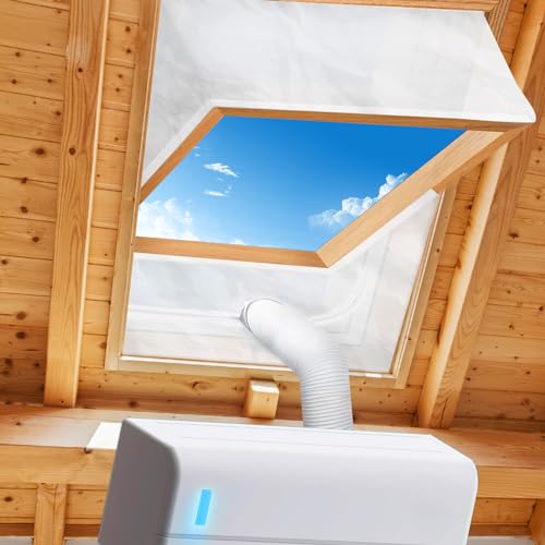 Kit Fenster-Klimaanlage, Fensterabdichtung für Mobile Klimageräte Dachfenster, 2x190CM Hot Air Stop mit Reißverschluss zum Anbringen an...