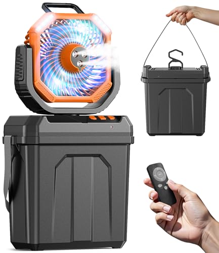 Klimaanlage Mobil, 5-in-1 Mobiles Klimagerät, Luftkühler mit Wasserkühlung Wassertank 6L, 20000 mAh, wiederaufladbar über USB, 4...