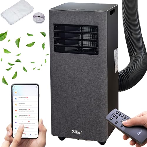 Mobile Klimaanlage mit Abluftschlauch & Fensterabdichtung WLAN Klimaanlage WiFi & App Mobil 24H Timer - Kühlen Ventilator 340m³/h Luftentfeuchter...