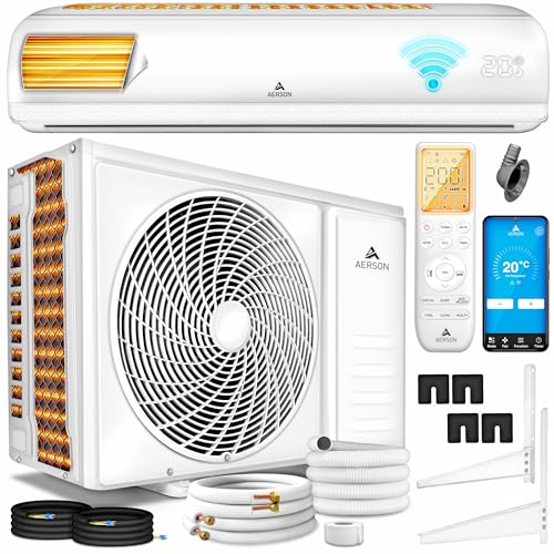 AERSON® Klimaanlage Split Set mit WiFi/App Funktion | Klimagerät Kühlen A++/ Heizen A+ - 12000 BTU/h (3500 Watt) Kältemittel R32 | Wandklimagerät...