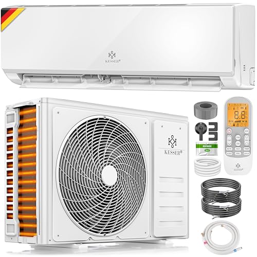 KESSER® Klimaanlage Set Split - mit WiFi/App Funktion Klimagerät - Kühlen A++/ Heizen A+ -12000 BTU/h (3.400 Watt) Kältemittel R32 -...