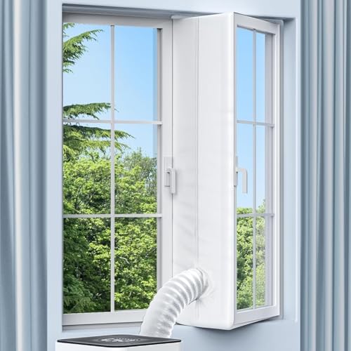 Klimaanlage Fensterabdichtung, Fensterabdichtung für Mobile Klimageräte, Wäschetrockner, Ablufttrockne, 400cm Hot Air Stop Geeignet für Fenster,...