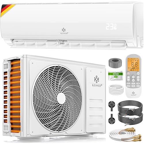 KESSER® Split Klimaanlage Set Quick Connect 9000 BTU 2,6 kW – WiFi & App Klimagerät mit Heizfunktion & Kühlmodus Wandklimaanlage, mit...