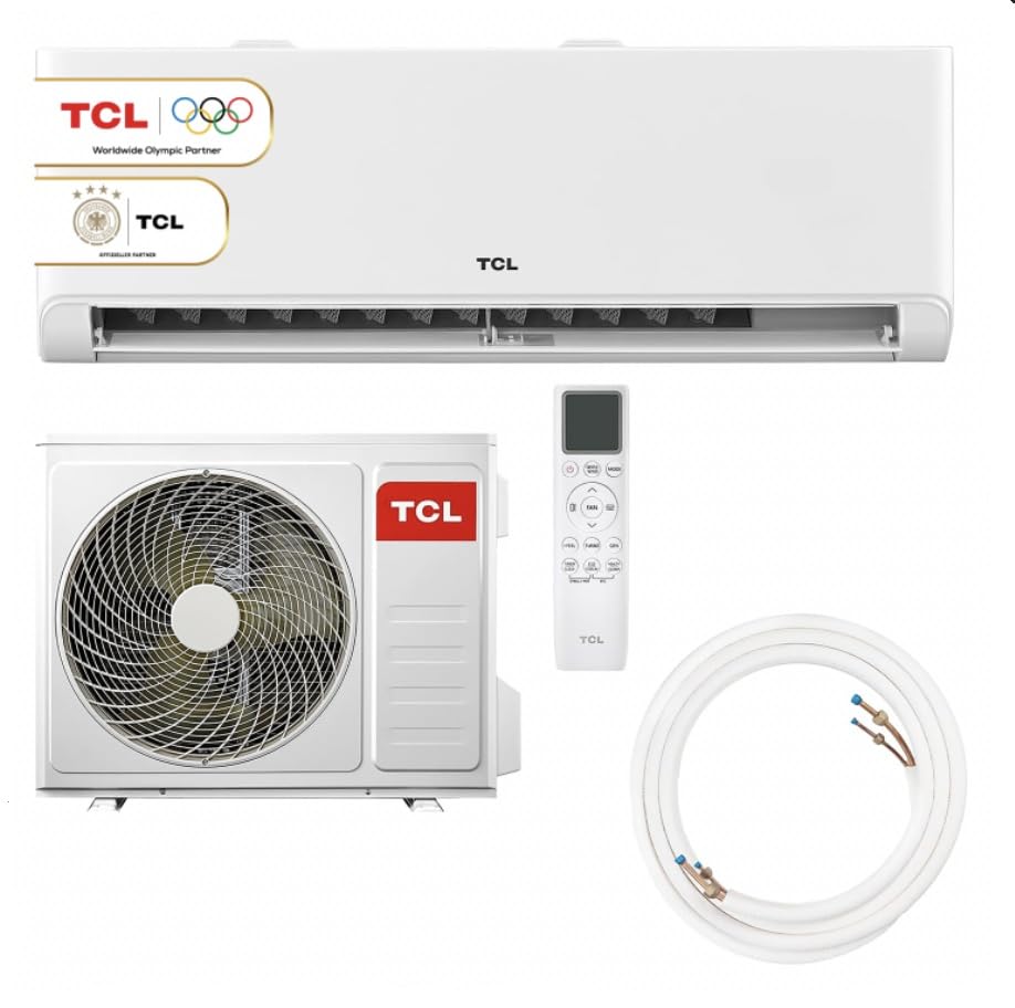 TCL Split Klimaanlage 12000 BTU (3,4kW) Modell: BreezeIN mit Sprachsteuerung, WIFI für Räume bis35m² 4 in 1: Heizen, Kühlen, Entfeuchten,...