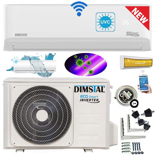 18000 BTU 5,3 kW ULTRA PLUS - Split Klimaanlage + Heizung ECO Smart WiFi/UV-C/Self-Clean/Follow Me komplett Set leise inkl. 3m Leitungen